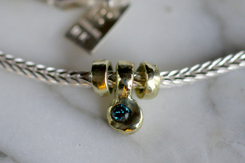 18kt Blue Diamond Charm Necklace
