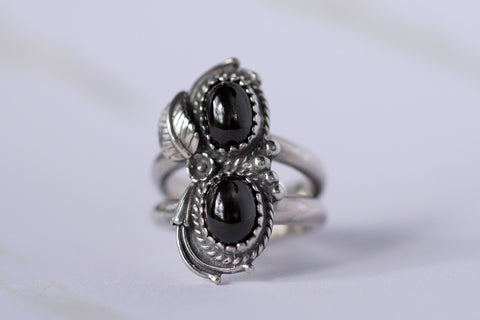 Black Star Diopside Southwest-style Rings