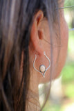 Tizate Opal Pointed Hoop Earrings