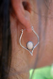 Tizate Opal Pointed Hoop Earrings
