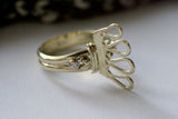 14k Gold and Diamond Knitting Ring