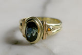 14kt Gold Sapphire Moon Ring {5}